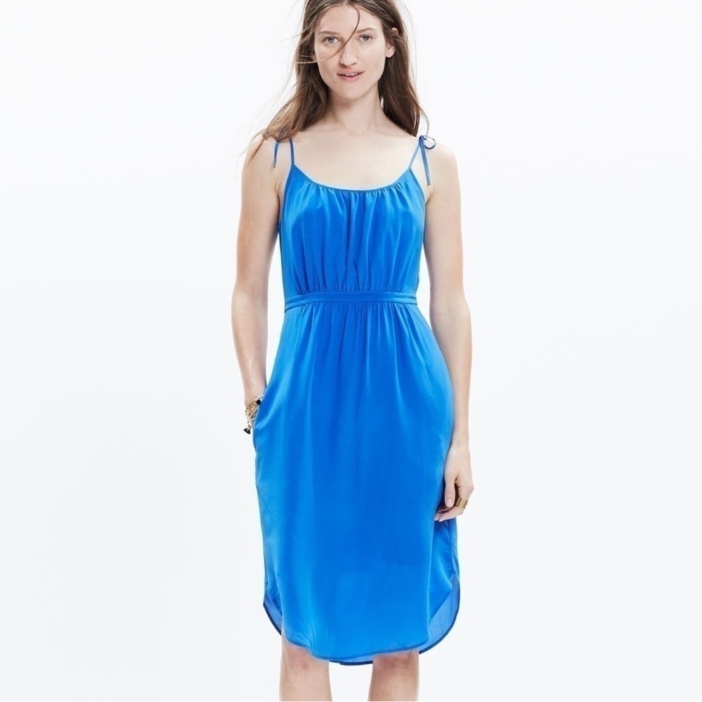 Madewell 100% Silk Skyway Cami Dress w/Pockets